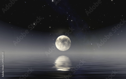 Moon over the sea