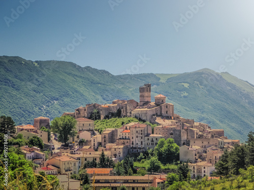 Idyllic apennine mountain village Castel del Monte, L'Aquila, Abruzzo, Italy
