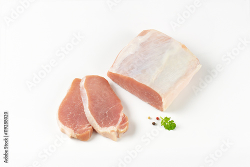 Raw boneless pork loin