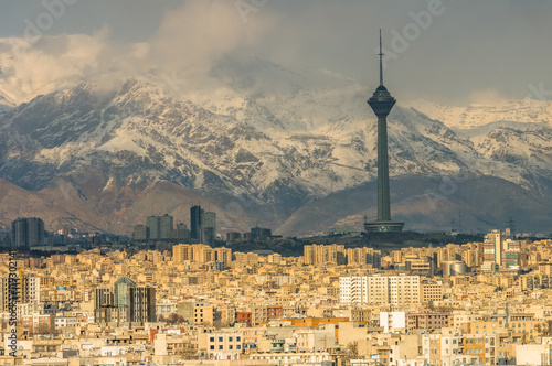 Tehran skyline of the city