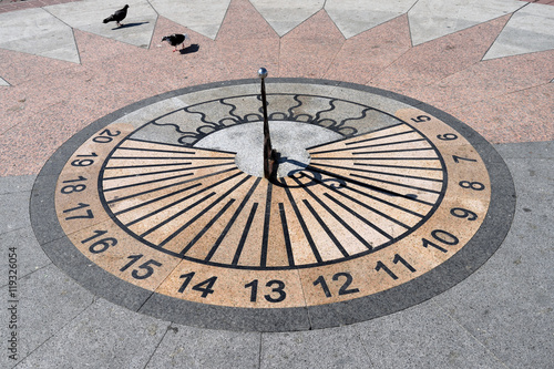 sundial in the town square