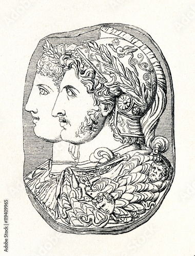 Gonzaga Cameo; 3rd Century BC (from Meyers Lexikon, 1895, 7/286-7)