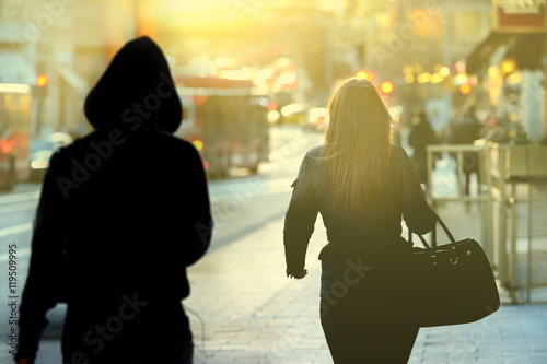 Woman being followed