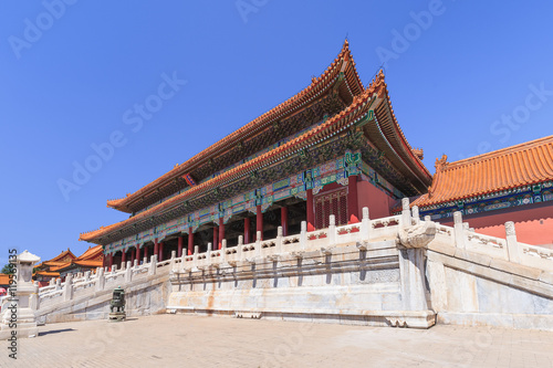 View on majestic pavilion, Palace Museum (Forbidden City), Beijing, China.