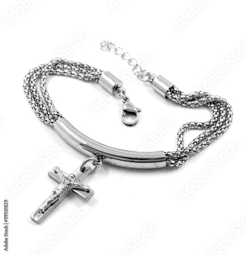 Women's jewelry bracelet with a cross