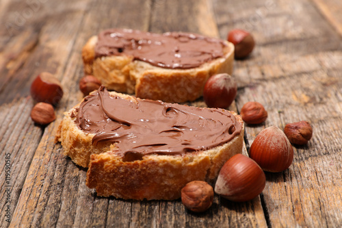 bread with chocolate spread