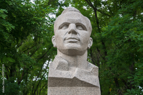 Statue of Jurij Alexejevic Gagarin in Tiraspol, the capital of Transnistria, a self governing territory not recognised by United Nations