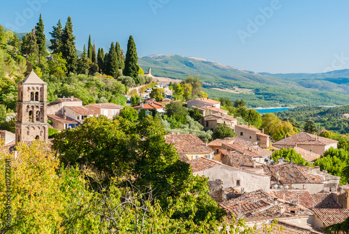 The village of Moustiers-Sainte-Marie in Provence (France)