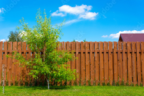 Wooden fence in a country house