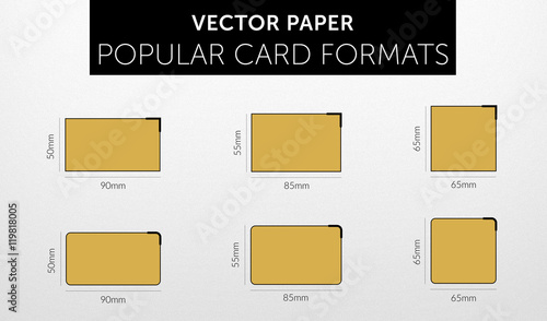 Internetional paper - business card popular formats