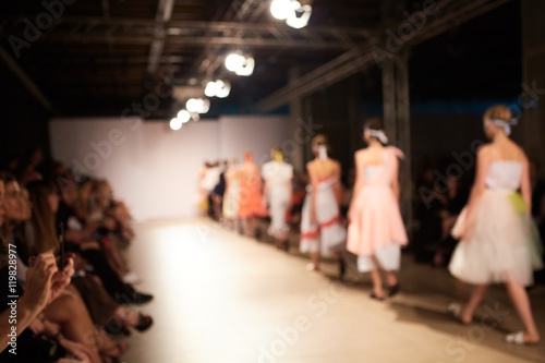 Fashion runway out of focus. The blur background