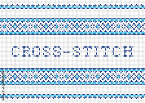 Decorative cross stitch needlework design