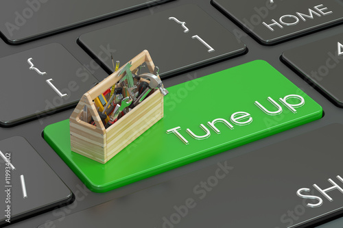 tune up concept on keyboard, 3D rendering