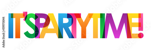 IT'S PARTY TIME! Colourful Vector Letters Icon