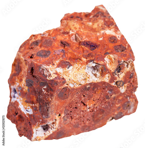 bauxite (aluminium ore) stone isolated on white