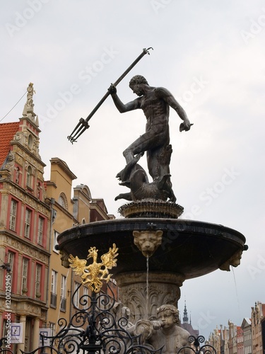 statue of pagan god of sea Neptune in Gdansk
