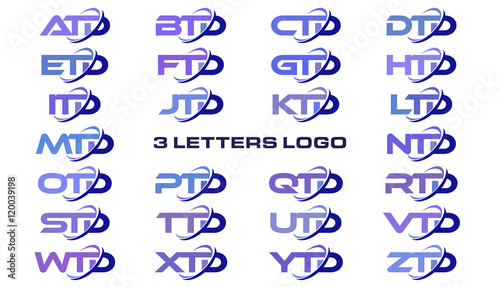 3 letters modern generic swoosh logo ATD, BTD, CTD, DTD, ETD, FTD, GTD, HTD, ITD, JTD, KTD, LTD, MTD, NTD, OTD, PTD, QTD, RTD, STD, TTD, UTD, VTD, WTD, XTD, YTD, ZTD