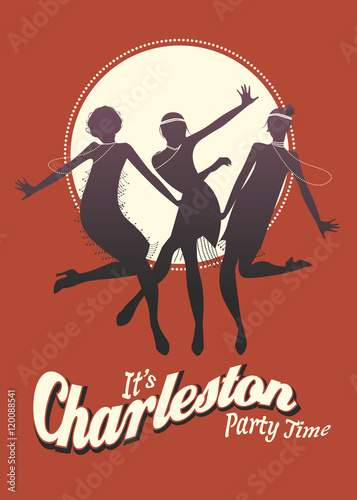Three funny girls dancing Charleston