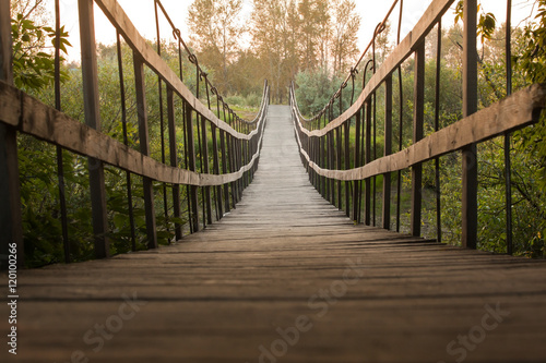  Suspended wooden bridge
