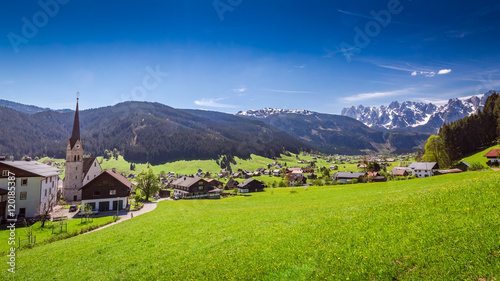 Mountain village Gosau in Austrian Alps