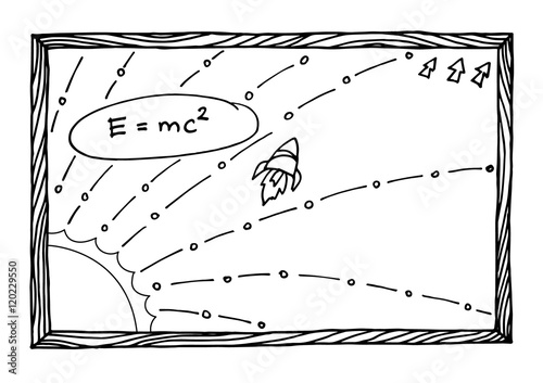 emc2 physics maths icon cartoon symbols background vector design