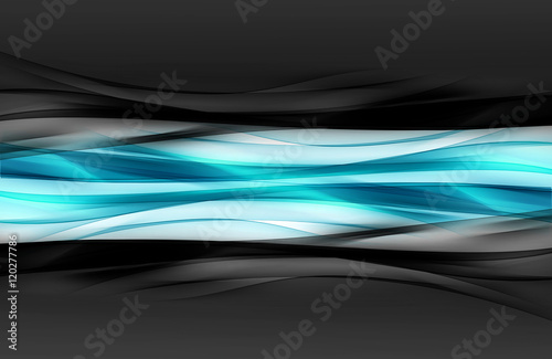 Light Power Abstract Blue Waves Design Background