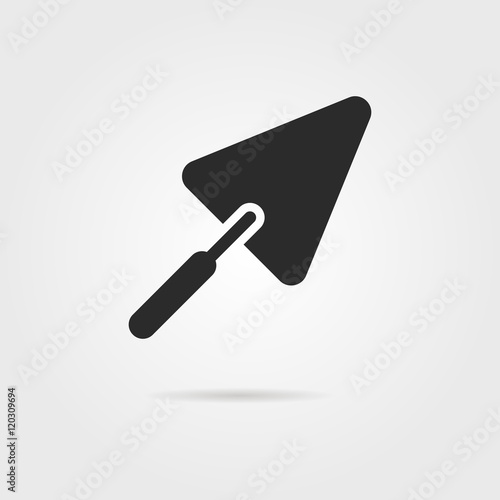 black trowel icon with shadow