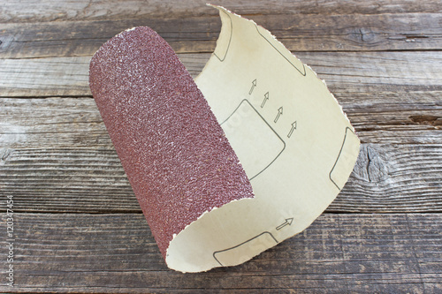 Emery paper - sandpaper on old wooden board