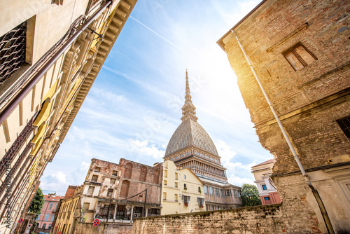 Mole Antonelliana museum building, the symbol of Turin city in Piedmont region in Italy