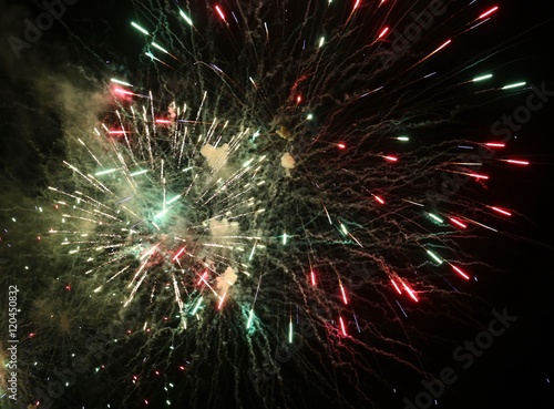 colorful fireworks in the dark night