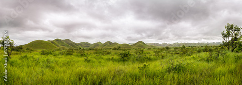 Panorama of african hills in Congo, Mountain of the Moon.