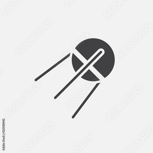 satellite solid icon, sputnik vector illustration, pictogram isolated on white