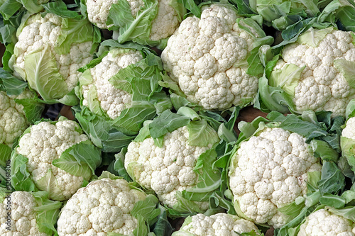 Background with stack of Cauliflower