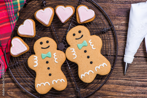 Christmas homosexual gay couple, gingerbread