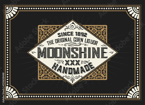 Vintage label design for Whiskey and Wine label, Restaurant bann