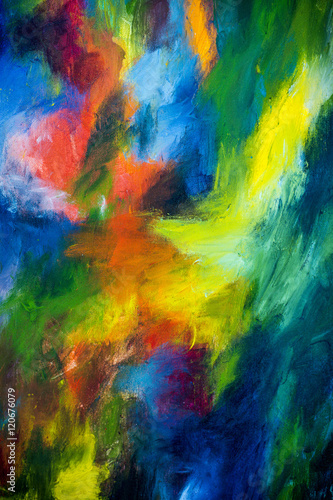 Abstract multicolor oil canvas painting pattern.