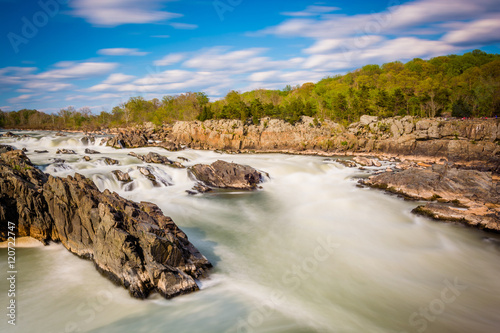 Long exposure of rapids in the Potomac River at Great Falls Park
