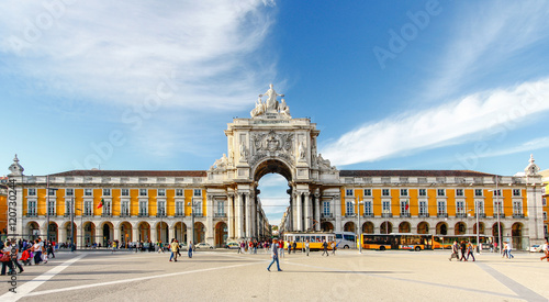 LISBON,PORTUGAL - OCTOBER 12,2012 : Famous arch at the Praca do