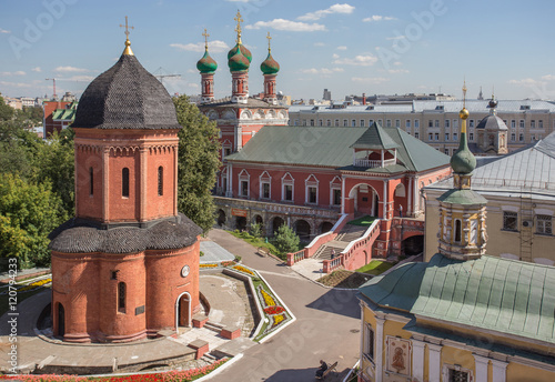 View to Vysoko-Petrovsky monastery ensemble, Moscow, Russia