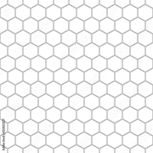 Grid seamless pattern. Hexagonal graphic design.Vector illustration. Honeycomb on white background.Speaker grille. Modern stylish abstract texture. Template for print, textile, wrapping and decoration