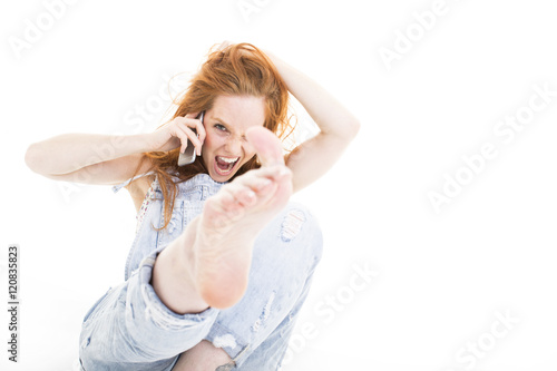 woman make a call