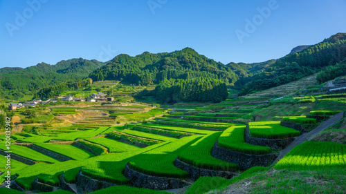 famous terraced rice-fields in Hasami, Nagasaki, Japan.