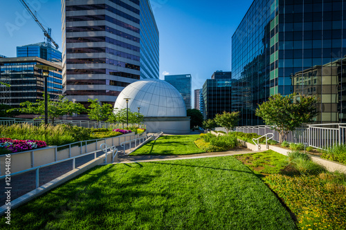 Freedom Park and modern buildings in Rosslyn, Arlington, Virgini