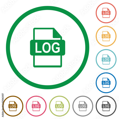 LOG file format outlined flat icons