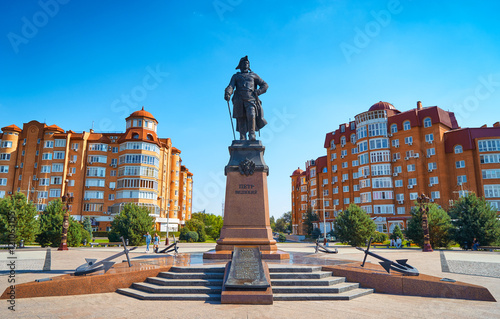 ASTRAKHAN,RUSSIA-SEPTEMBER 17,2016:Monument to Peter the Great on the waterfront Astrakhan