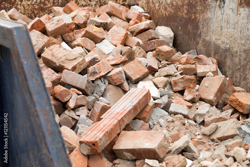 Container / Container full of Building rubble and stones