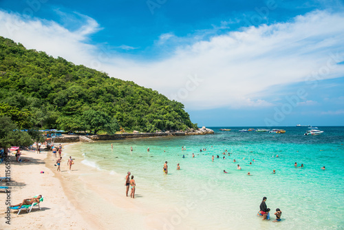 Heavenly Turquoise Water of Koh Larn Beach Near Pattaya, Thailand