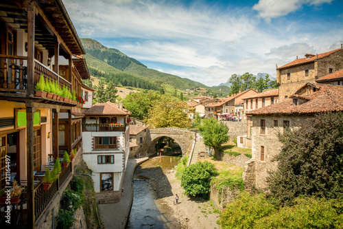 rural village of potes at cantabria, spain