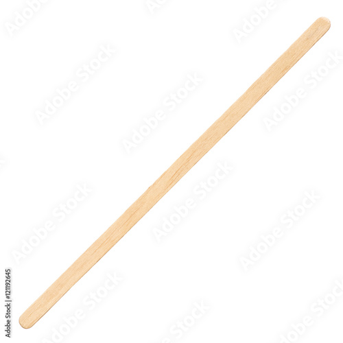 Wooden stick stirrers sticks on an isolated white background