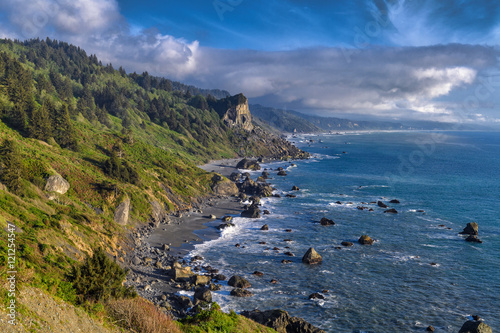 Sunset on High Bluff Beach near Klamath, California